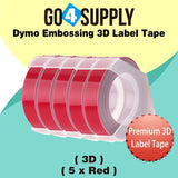 Compatible DYMO 3/8 Inch 3D Plastic Self-Adhesive Labels for Dymo Embossing Label (Red)