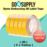 Compatible DYMO 3/8 Inch 3D Plastic Self-Adhesive Labels for Dymo Embossing Label (Yellow)