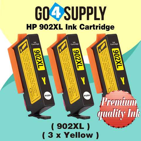 Compatible HP Yellow 902XL 902 XL Ink Cartridge Used for HP OfficeJet 6954 6958 6962, OfficeJet Pro 6968 6975 6978 Printers