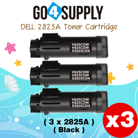 Compatible (3,000 Yield) Dell 2825 593-BBOW N7DWF Black Toner Cartridge Replacement for H825cdw H625cdw S2825cdn Printer