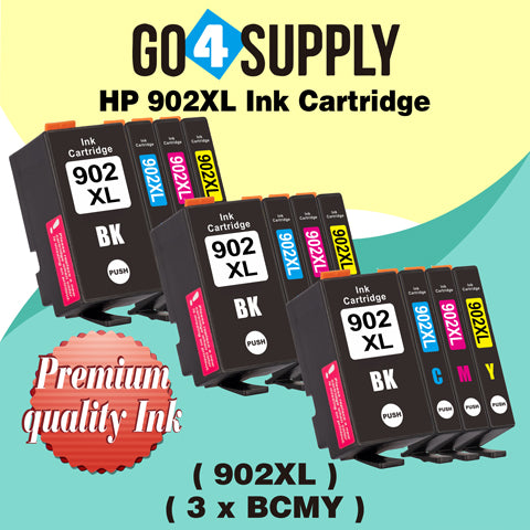 Compatible Combo Set HP 902XL 902 XL Ink Cartridge Used for HP OfficeJet 6954 6958 6962, OfficeJet Pro 6968 6975 6978 Printers