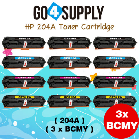 Compatible Combo Set HP 204A CF510A CF511A CF512A CF513A to use with HP Color LaserJet Pro M154a, M154nw; HP Color LaserJet Pro MFP M180fw, M180n, M180nw, M181fw Printers