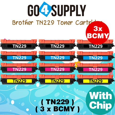 Compatible Combo Set Brother TN-229 TN229 Toner Cartridge Used in Brother HL-L3220cdw L3280cdw L3295cdw L3300cdw 8245cdw MFC-L3720cdw L3765cdw L3780cdw L8395cdw Printers