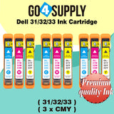 Compatible Combo Set Dell Standard Capacity DELL31/32/33/34 Ink Cartridge (Series 31) for Dell V525w V725w All-in-One Wireless Inkjet Printers (Black + Cyan + Magenta + Yellow)