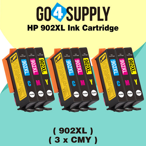 Compatible Combo Set HP 902XL 902 XL Ink Cartridge Used for HP OfficeJet 6954 6958 6962, OfficeJet Pro 6968 6975 6978 Printers