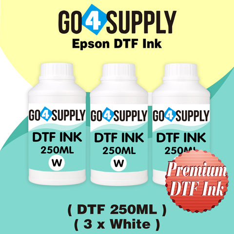 DTF Ink 5x250ML, DTF Transfer Ink Conversion Kit, Refill for DTF Printers Epson ET-8550, XP-15000, L1800, L805, R1390, R2400, DX7, Heat Transfer Printing Direct to Film(CMYK + Wh)