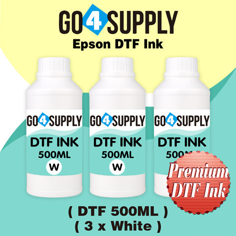 DTF Ink 500ML, DTF Transfer Ink Conversion Kit, Refill for DTF Printers Epson ET-8550, XP-15000, L1800, L805, R1390, R2400, DX7, Heat Transfer Printing Direct to Film(CMYKWh)
