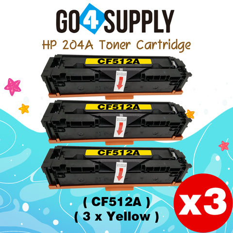 Compatible HP 204A CF512A Yellow Toner Cartridge to use for HP Color LaserJet Pro M154a, M154nw; HP Color LaserJet Pro MFP M180fw, M180n, M180nw, M181fw Printers