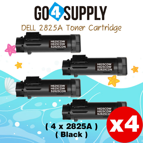 Compatible (3,000 Yield) Dell 2825 593-BBOW N7DWF Black Toner Cartridge Replacement for H825cdw H625cdw S2825cdn Printer