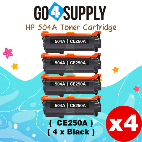 Compatible HP 504A CE250A Black Toner Cartridge to use for HP Color LaserJet CM3530 MFP, CM3530fs MFP, CP3525dn, CP3525n, CP3525x Printer
