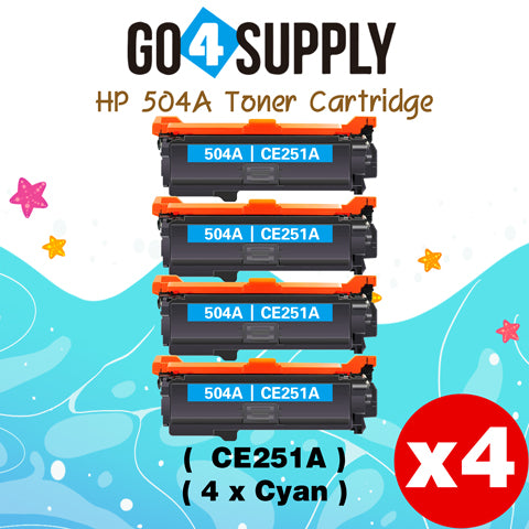 Compatible HP CE251A CE250A 504A Toner Cartridge to work for HP Color LaserJet CM3530 MFP, CM3530fs MFP, CP3525dn, CP3525n, CP3525x Printers (1 Pack, Cyan)