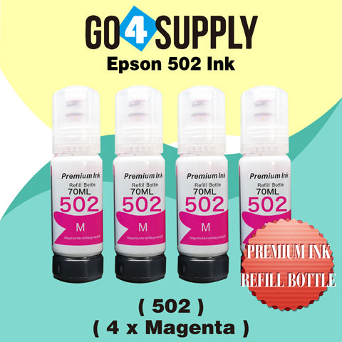 Compatible 502 Magenta Ink Refill Bottles for ET-2750 ET2760 ET-2803 ET-3750 ET-4750 ET-3760 ET-4760 ET-2850 ET-4800 ET-3700 ET-3710 ET-15000 ET-2800 ST-4000 Printer