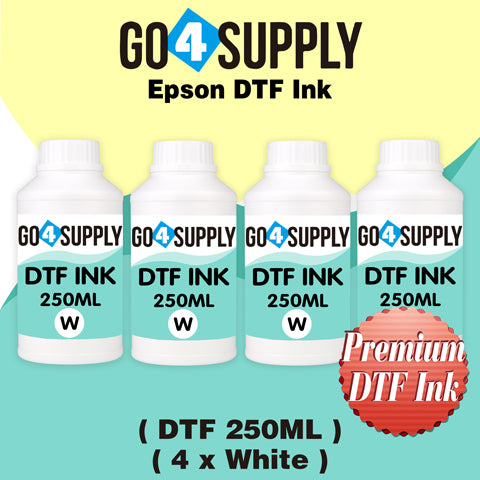 DTF Ink 5x250ML, DTF Transfer Ink Conversion Kit, Refill for DTF Printers Epson ET-8550, XP-15000, L1800, L805, R1390, R2400, DX7, Heat Transfer Printing Direct to Film(CMYK + Wh)