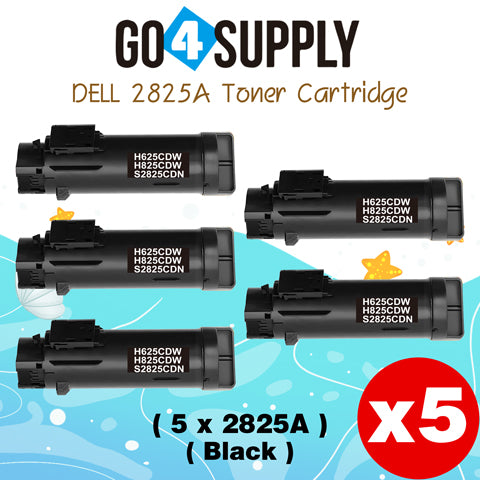 Compatible (3,000 Yield) Dell 2825 593-BBOW N7DWF Black Toner Cartridge Replacement for H825cdw H625cdw S2825cdn Printer