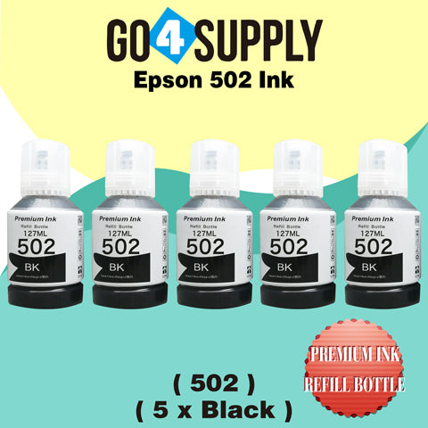 Compatible 502 Black Ink Refill Bottles for ET-2750 ET2760 ET-2803 ET-3750 ET-4750 ET-3760 ET-4760 ET-2850 ET-4800 ET-3700 ET-3710 ET-15000 ET-2800 ST-4000 Printer