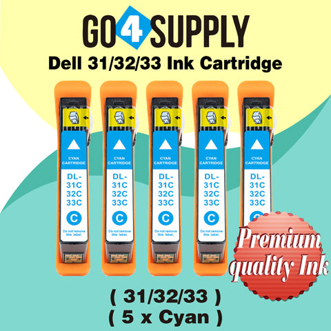 Compatible Dell Standard Capacity Cyan Ink Cartridge (Series 31) for Dell V525w V725w All-in-One Wireless Inkjet Printers