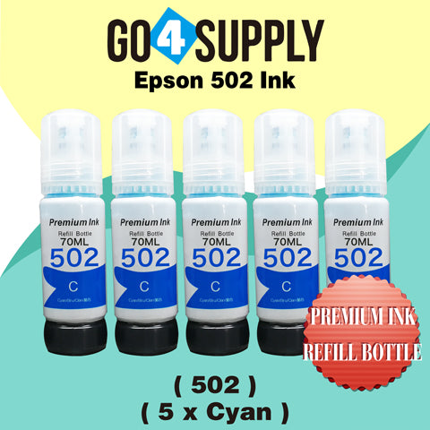 Compatible 502 Cyan Ink Refill Bottles for ET-2750 ET2760 ET-2803 ET-3750 ET-4750 ET-3760 ET-4760 ET-2850 ET-4800 ET-3700 ET-3710 ET-15000 ET-2800 ST-4000 Printer