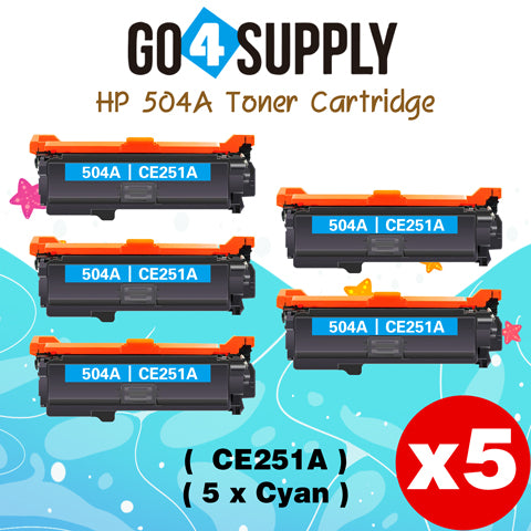 Compatible HP CE251A CE250A 504A Toner Cartridge to work for HP Color LaserJet CM3530 MFP, CM3530fs MFP, CP3525dn, CP3525n, CP3525x Printers (1 Pack, Cyan)