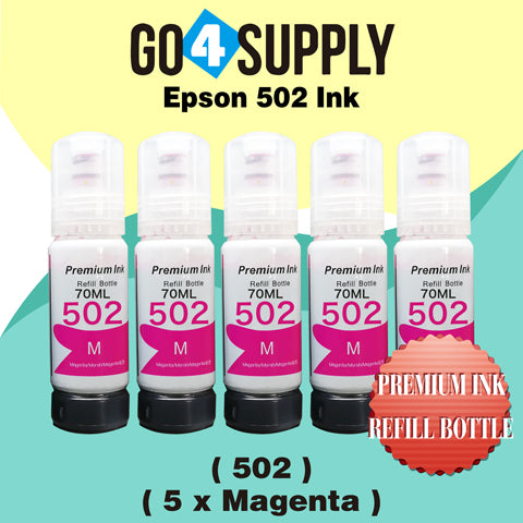 Compatible 502 Magenta Ink Refill Bottles for ET-2750 ET2760 ET-2803 ET-3750 ET-4750 ET-3760 ET-4760 ET-2850 ET-4800 ET-3700 ET-3710 ET-15000 ET-2800 ST-4000 Printer