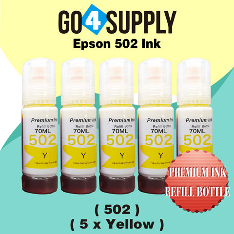 Compatible 502 Yellow Ink Refill Bottles for ET-2750 ET2760 ET-2803 ET-3750 ET-4750 ET-3760 ET-4760 ET-2850 ET-4800 ET-3700 ET-3710 ET-15000 ET-2800 ST-4000 Printer