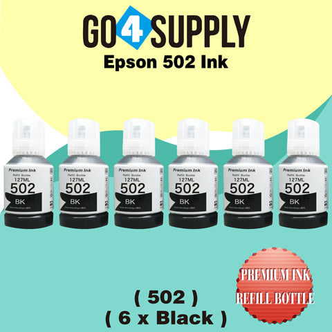 Compatible 502 Black Ink Refill Bottles for ET-2750 ET2760 ET-2803 ET-3750 ET-4750 ET-3760 ET-4760 ET-2850 ET-4800 ET-3700 ET-3710 ET-15000 ET-2800 ST-4000 Printer