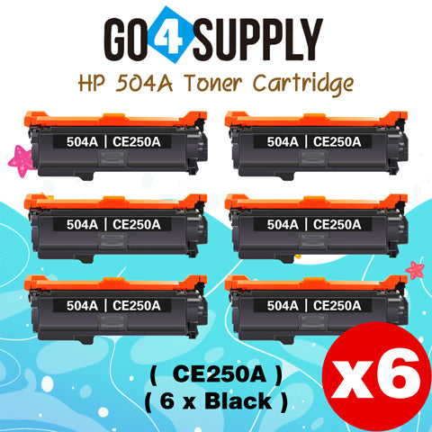 Compatible HP 504A CE250A Black Toner Cartridge to use for HP Color LaserJet CM3530 MFP, CM3530fs MFP, CP3525dn, CP3525n, CP3525x Printer