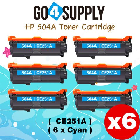 Compatible HP CE251A CE250A 504A Toner Cartridge to work for HP Color LaserJet CM3530 MFP, CM3530fs MFP, CP3525dn, CP3525n, CP3525x Printers (1 Pack, Cyan)