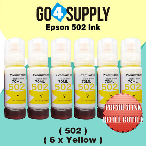 Compatible 502 Yellow Ink Refill Bottles for ET-2750 ET2760 ET-2803 ET-3750 ET-4750 ET-3760 ET-4760 ET-2850 ET-4800 ET-3700 ET-3710 ET-15000 ET-2800 ST-4000 Printer