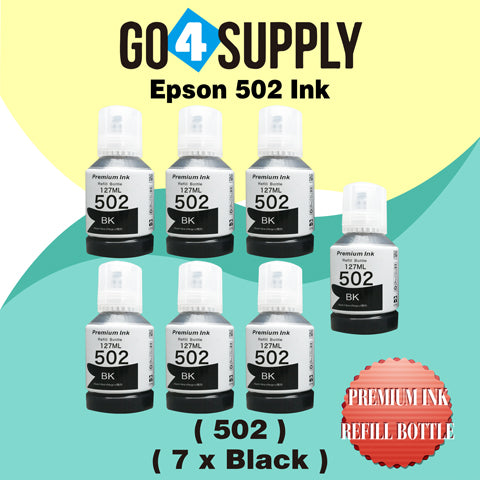 Compatible 502 Black Ink Refill Bottles for ET-2750 ET2760 ET-2803 ET-3750 ET-4750 ET-3760 ET-4760 ET-2850 ET-4800 ET-3700 ET-3710 ET-15000 ET-2800 ST-4000 Printer