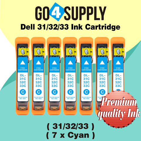 Compatible Dell Standard Capacity Cyan Ink Cartridge (Series 31) for Dell V525w V725w All-in-One Wireless Inkjet Printers