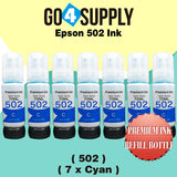 Compatible 502 Cyan Ink Refill Bottles for ET-2750 ET2760 ET-2803 ET-3750 ET-4750 ET-3760 ET-4760 ET-2850 ET-4800 ET-3700 ET-3710 ET-15000 ET-2800 ST-4000 Printer