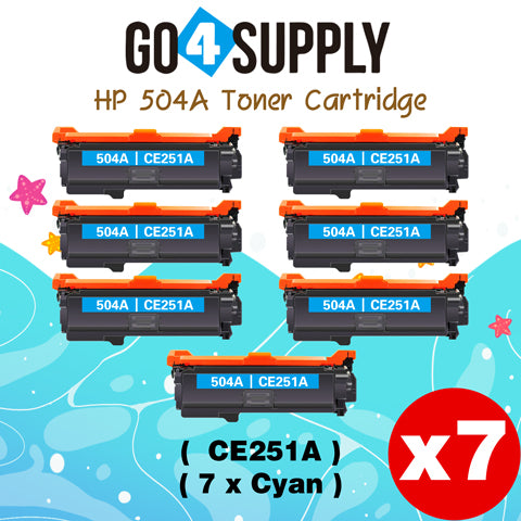 Compatible HP CE251A CE250A 504A Toner Cartridge to work for HP Color LaserJet CM3530 MFP, CM3530fs MFP, CP3525dn, CP3525n, CP3525x Printers (1 Pack, Cyan)