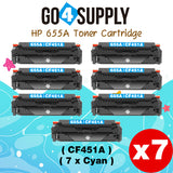 Compatible HP CF451A 655A Cyan Toner Cartridge to use for HP Color LaserJet Enterprise Flow MFP M681f, M681z, M682z; HP Color LaserJet Enterprise M652dn, M652n, M653dh, M653dn, M653x; HP Color LaserJet Enterprise MFP M681dh, M681f Printers