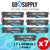 Compatible HP CF361A 508A Cyan Toner Cartridge to use for HP Color LaserJet Enterprise Flow MFP M577c, M577z; HP Color LaserJet Enterprise M552dn, M553dh, M553dn, M553n, M553x; HP Color LaserJet Enterprise MFP M577dn, M577f Printers