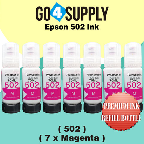 Compatible 502 Magenta Ink Refill Bottles for ET-2750 ET2760 ET-2803 ET-3750 ET-4750 ET-3760 ET-4760 ET-2850 ET-4800 ET-3700 ET-3710 ET-15000 ET-2800 ST-4000 Printer