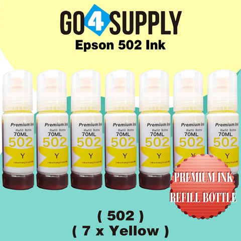 Compatible 502 Yellow Ink Refill Bottles for ET-2750 ET2760 ET-2803 ET-3750 ET-4750 ET-3760 ET-4760 ET-2850 ET-4800 ET-3700 ET-3710 ET-15000 ET-2800 ST-4000 Printer