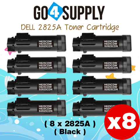 Compatible (3,000 Yield) Dell 2825 593-BBOW N7DWF Black Toner Cartridge Replacement for H825cdw H625cdw S2825cdn Printer
