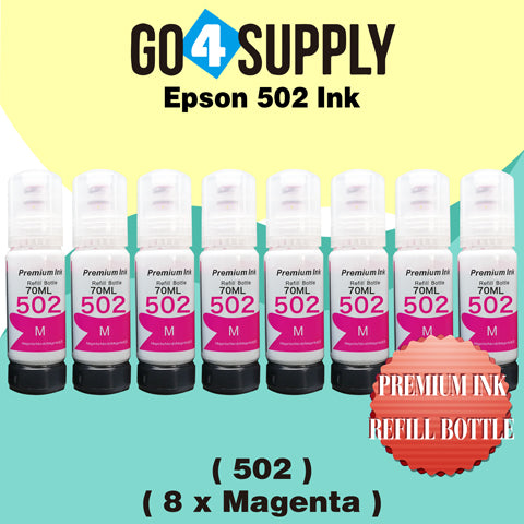 Compatible 502 Magenta Ink Refill Bottles for ET-2750 ET2760 ET-2803 ET-3750 ET-4750 ET-3760 ET-4760 ET-2850 ET-4800 ET-3700 ET-3710 ET-15000 ET-2800 ST-4000 Printer