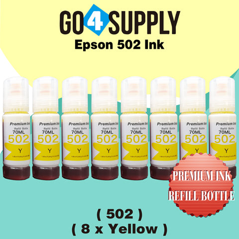Compatible 502 Yellow Ink Refill Bottles for ET-2750 ET2760 ET-2803 ET-3750 ET-4750 ET-3760 ET-4760 ET-2850 ET-4800 ET-3700 ET-3710 ET-15000 ET-2800 ST-4000 Printer