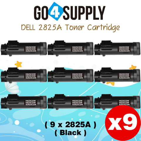 Compatible (3,000 Yield) Dell 2825 593-BBOW N7DWF Black Toner Cartridge Replacement for H825cdw H625cdw S2825cdn Printer