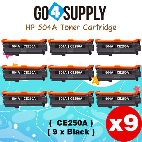 Compatible HP 504A CE250A Black Toner Cartridge to use for HP Color LaserJet CM3530 MFP, CM3530fs MFP, CP3525dn, CP3525n, CP3525x Printer