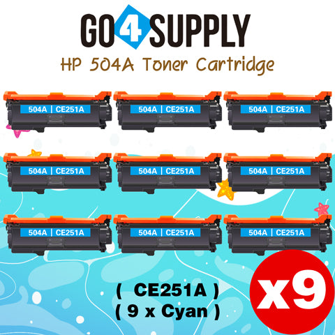 Compatible HP CE251A CE250A 504A Toner Cartridge to work for HP Color LaserJet CM3530 MFP, CM3530fs MFP, CP3525dn, CP3525n, CP3525x Printers (1 Pack, Cyan)