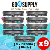 Compatible HP 508A CF360A Black Toner Cartridge to use for HP Color LaserJet Enterprise Flow MFP M577c, M577z; HP Color LaserJet Enterprise M552dn, M553dh, M553dn, M553n, M553x; HP Color LaserJet Enterprise MFP M577dn, M577f Printers