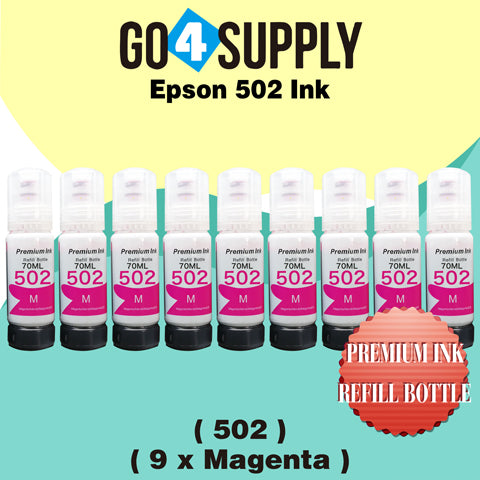 Compatible 502 Magenta Ink Refill Bottles for ET-2750 ET2760 ET-2803 ET-3750 ET-4750 ET-3760 ET-4760 ET-2850 ET-4800 ET-3700 ET-3710 ET-15000 ET-2800 ST-4000 Printer