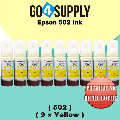 Compatible 502 Yellow Ink Refill Bottles for ET-2750 ET2760 ET-2803 ET-3750 ET-4750 ET-3760 ET-4760 ET-2850 ET-4800 ET-3700 ET-3710 ET-15000 ET-2800 ST-4000 Printer