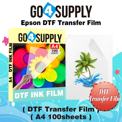 100 Sheets DTF Transfer Film Paper A4 Double Sided Thick Clear Pretreat Sheets, PET Heat Transfer Paper for Epson Inkjet Printer DTG Printer Direct Print On T Shirts Textile