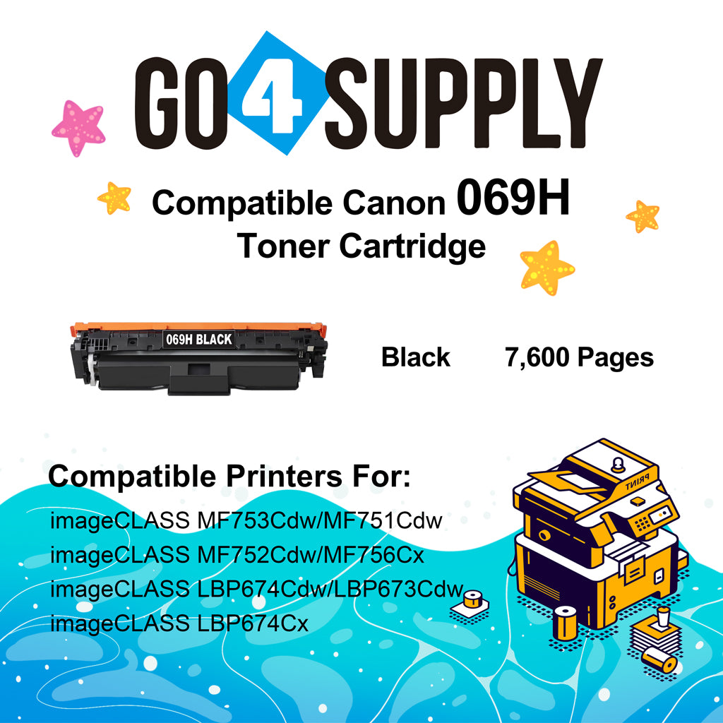 Compatible Canon 069H 069 Black Toner Cartridge Used for Canon imageCLASS MF753Cdw MF751Cdw LBP673cdw LBP674Cdw Series Printers