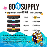 Compatible Combo Set Canon 069H Toner Cartridge Used in Canon Color imageCLASS MF753Cdw MF751Cdw LBP674Cdw Printers