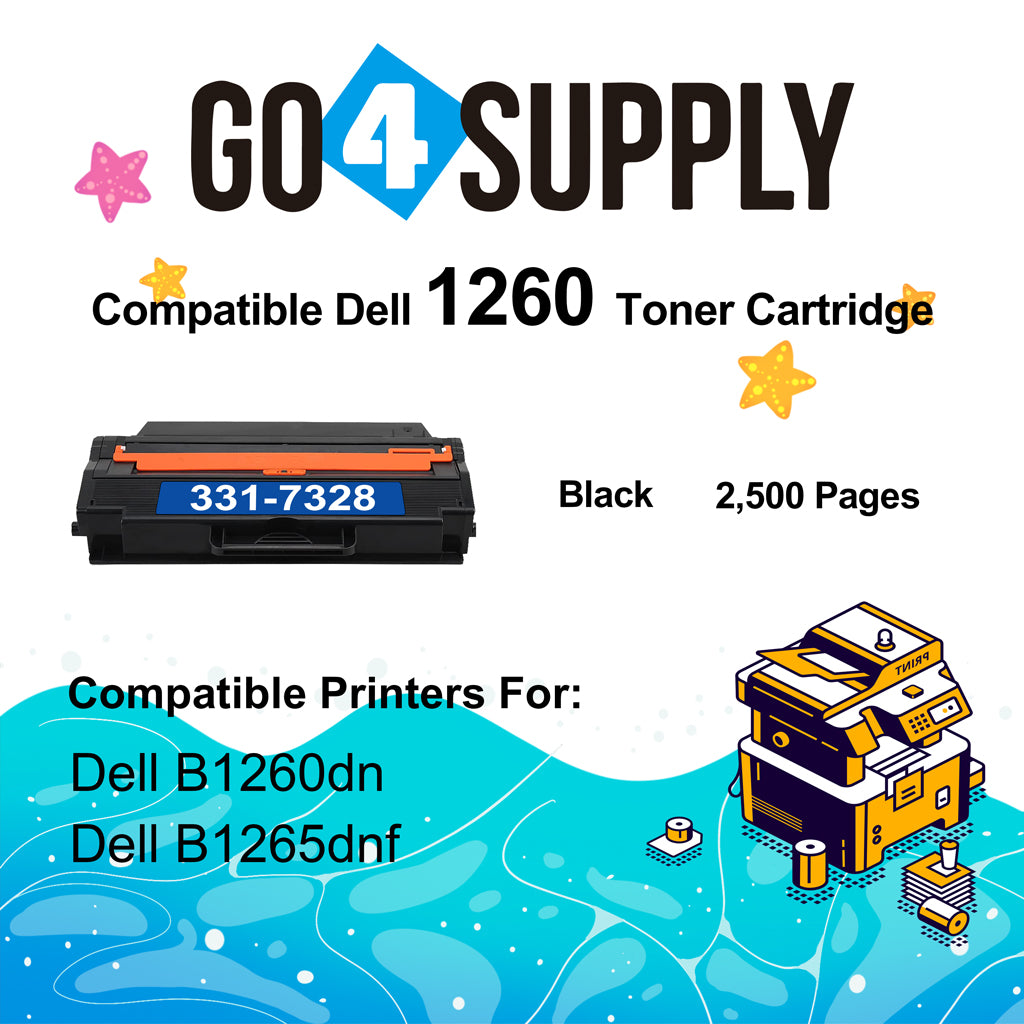 Compatible Dell 331-7328 RWXNT DRYXV Toner Cartridge Used for Dell B1260dn B1260 B1265dn B1265dnf B1265dfw Series Printers