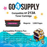 Compatible HP 213A W2133A Magenta Toner Cartridge Used for HP LaserJet Enterprise 5700dn/6700dn/6701dn, Color LaserJet EnterpriseVFP 5800f/5800dn/6800dn, Color LaserJet Enterprise Flow MFP5800zf/6800zf/6800zfsw/6800zfw Printers